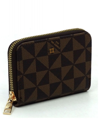 PM Monogrammed Accordion Card Holder Wallet PM017W COFFEE